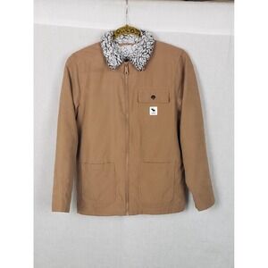 Abercrombie Kids Sherpa Lined Trucker Jacket Camel Brown Boys Girls Size 11 12